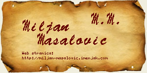 Miljan Masalović vizit kartica